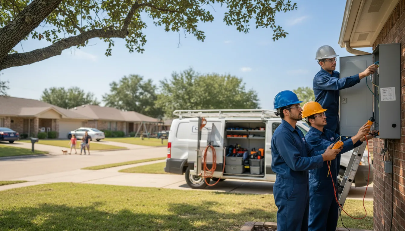 Certified electrician providing emergency electrical services in Rosser, TX